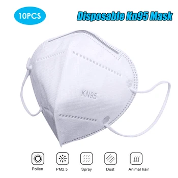 

10Pcs Mask Protective Face Mask Dustproof Anti-Haze Breathable Disposable Dust Mask against Dust Particles Pollution