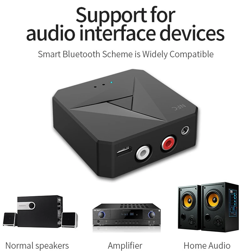 LEORY 2 IN 1 NFC Desktop bluetooth Transmitter Receiver Wireless Audio Adapter RCA 3 5mm AUX for TV PC Headphone Car Speaker