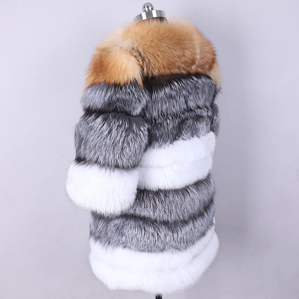 Sale 2019 thick outerwear 100% natural fur jacket long female winter warm leather fox fur coat high quality fur vest real fur coat 7