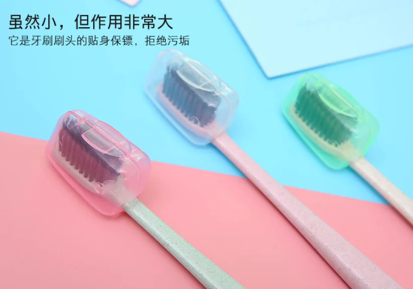5Pcs Food Grade PP 4*2*2.5cm Portable Toothbrush Cover Holder Travel Hiking Camping Brush Cap Case Tongue Scraper Cover