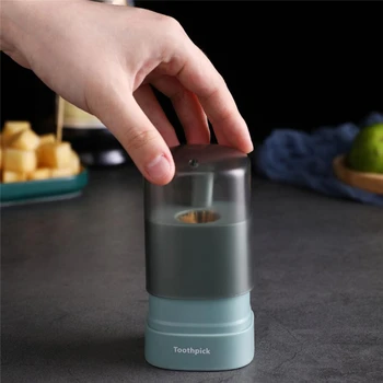 

Automatic Toothpick Box Portable Transparent Boxes Window Pop-Up Toothpick Container Anti-Skid Storage Box Kitchen Tool