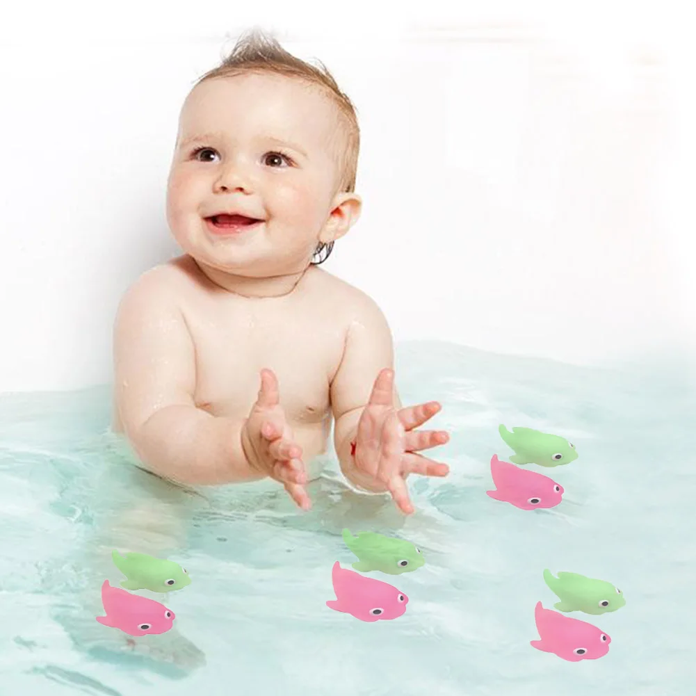 Children'S Bath Toys 8 Pcs Goldfish Floating Glowing Water Toy Baby