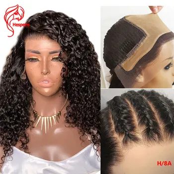 

Hesperis 130% Fake Scalp Human Hair Lace Wigs 13x6 Brazilian Remy Natural Color Kinky Curly Wigs With Baby Hair 10"-26"