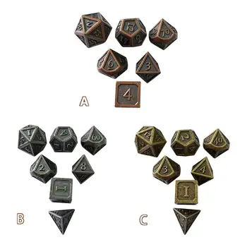 

7pcs / Set Creative Dice RPG D&D Metal Dice Set For Dungeons Dragons Hack Game Entertainment Metal Innovative Toy