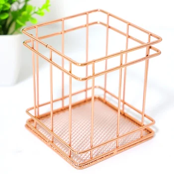

Iron Art Nordic Storage Basket Makeup Organizer Basket Eyeliner Brush Suit Storage Cup Dressing Desk Container Casket