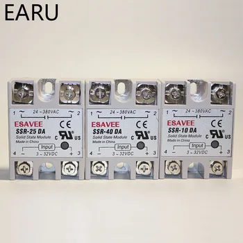 

Free Shipping SSR -10DA/25DA/ 40DA DC Control AC SSR White Shell Single Phase Solid State Relay WITHOUT Plastic Cover