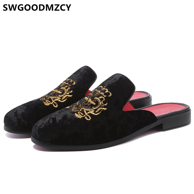 

luxury shoes half shoes for men Coiffeur italian brand men half shoes zapatos de hombre casuales cuero big size 48 mule masculin