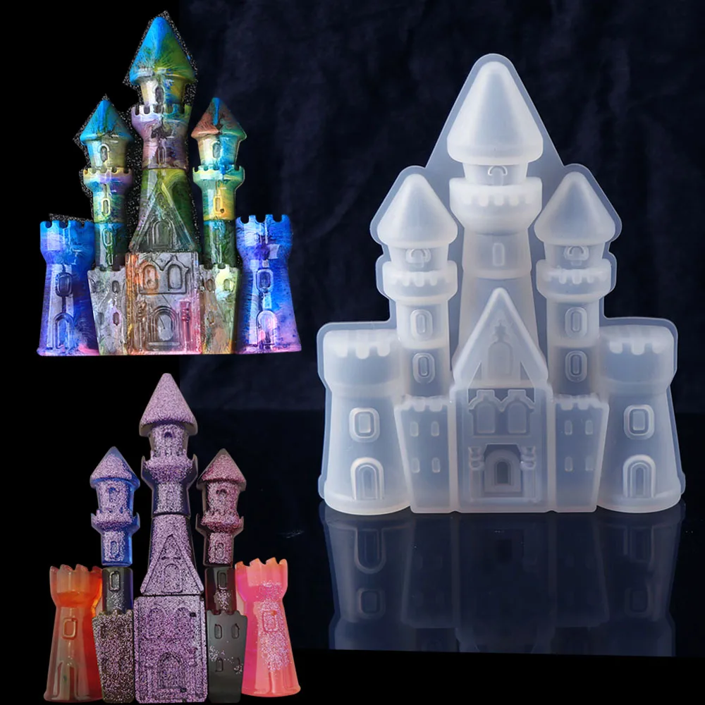 1pcs Child Castle Moule Silicone Resine DIY Epoxy Resin for jewelry making Silicone Mold UV Resin Jewelry Tools tc157 diy coaster resin casting molds set for epoxy tray cake fruit holder craft jewelry making kit moule resine epoxi molde