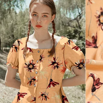 

130cm wide silk linen fabric 35mm printed linen silk fabric meter digital printing natural linen fabric wholesale linen cloth