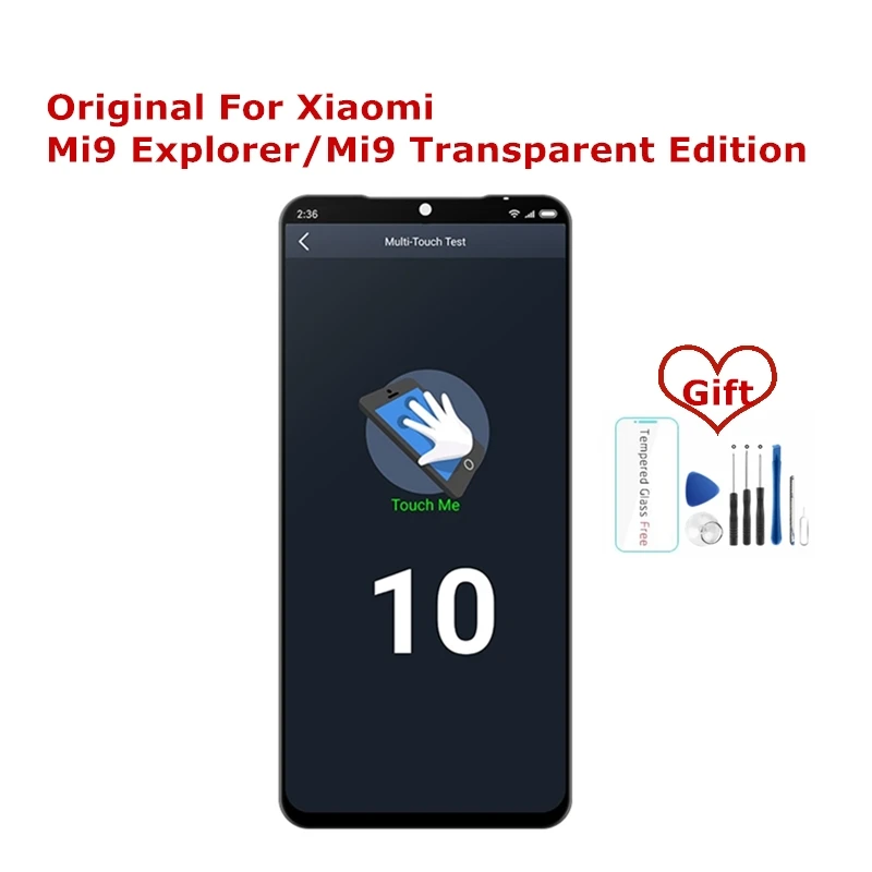 

Original For Xiaomi Mi 9 Explorer LCD Display With Frame 10 Touch Screen Mi9 Transparent Edition LCD Digitizer Repair Parts