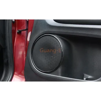 

Car Door Stick ABS Chrome Redio Audio Speak Sound Ring Circle Lamp Trim 4pcs for Honda HR-V HRV Vezel 2014 -2018
