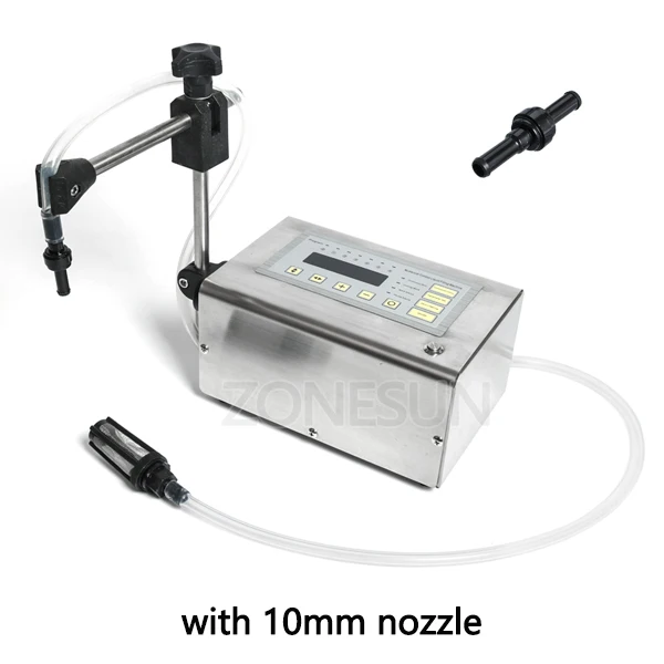 add 10mm nozzle ZONESUN 5-3500 мл точность портативная цифровая машина для наполнения жидкостью с ЖК-дисплеем духи напиток вода молоко маленькая бутылка флакон наполнитель - Цвет: add 10mm nozzle
