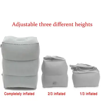 

Inflatable Foot Pad Home Train Office Outdoor Foot-Rest Air Pad Portable Lightweight PVC Airplane Travel Gray