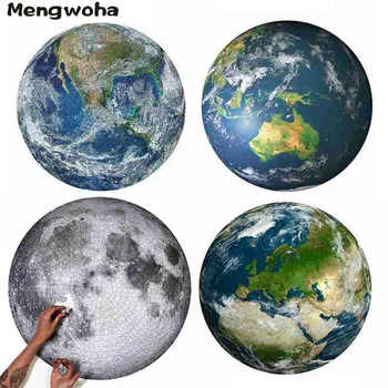 

1000 Pieces The Moon and Earth Puzzle Difficult for Adult Jigsaw Round Puzzle Assembled Toys Educational Toys For Children Gifts