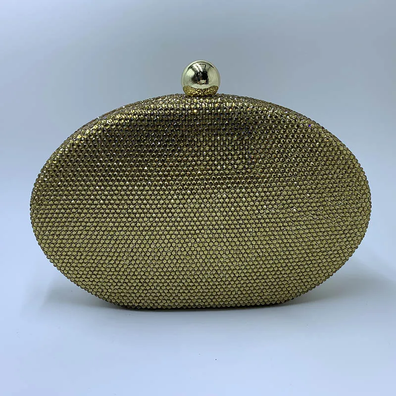 Gold Королевский соловьи Овальный Для женщин сумки из натуральной кожи Bolsas с украшением в виде кристаллов вместительная сумка-клатч мини женская вечерняя сумочка через плечо сумка от известного бренда, Сумка через плечо вечерние сумки - Цвет: Gold