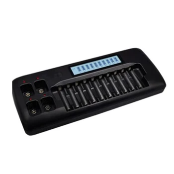 

10-Slots LCD Smart Battery Charger for 1.2V Rechargeable Battery 9V Ni-MH Lithium-Ion Rechargeable Batteries,AU Plug