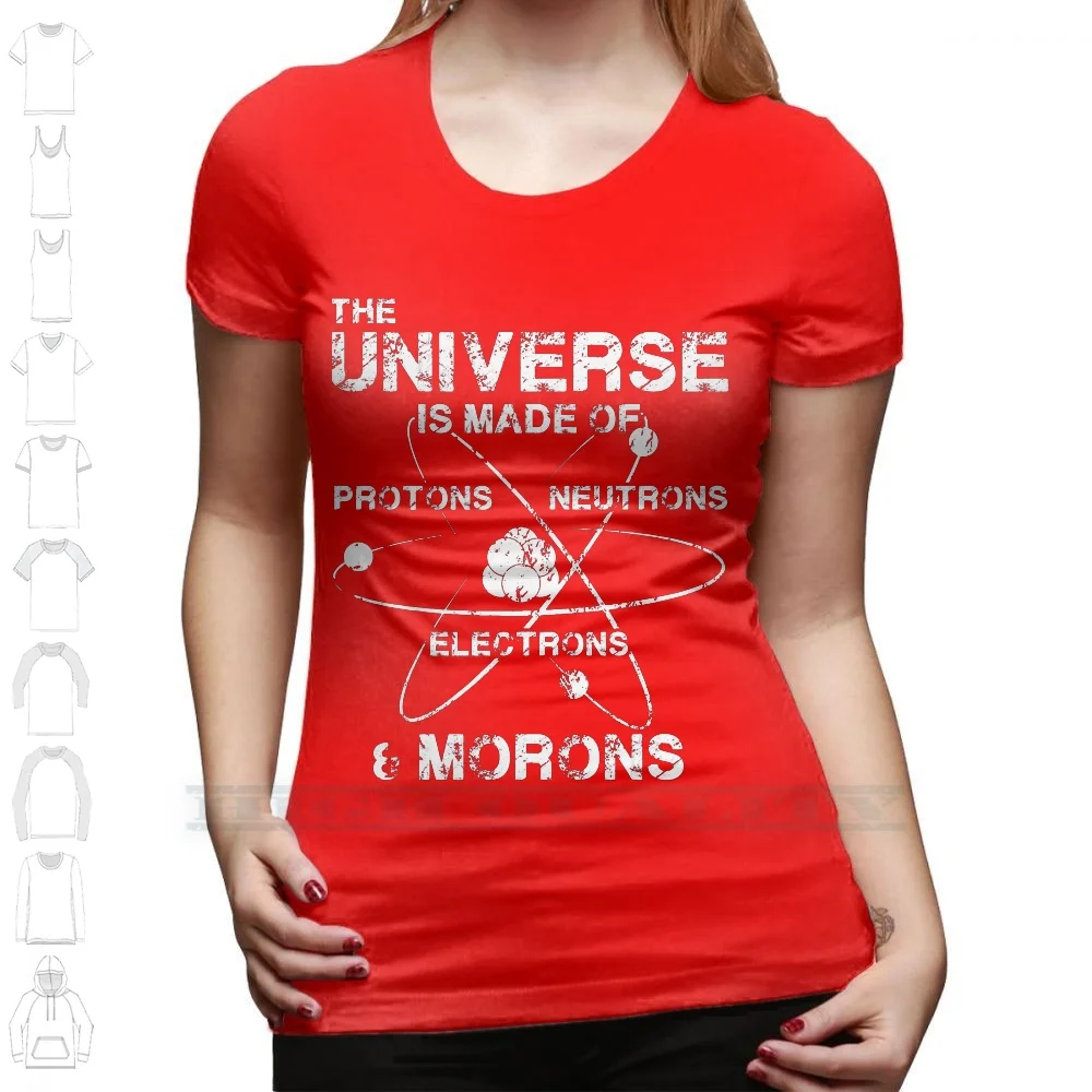 T-Shirt Uomo In Cotone Basic Universo Formato Da PROTONI ELETTRONI NEUTRONI E COGLIONI - Maglietta Humor Italiana