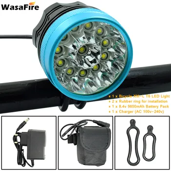 

bicicleta 20000lm 12* XML-T6 LED Bicycle Front Light Flashlight 9600mAh Rechargeable Battery Pack Cycling Headlamp Bike Light