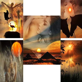 

Romantic Lover Sunset Painting Distinctive Painting Full Drill Square/Round 5D Diamond Painting Mosaic Needlework Paintings