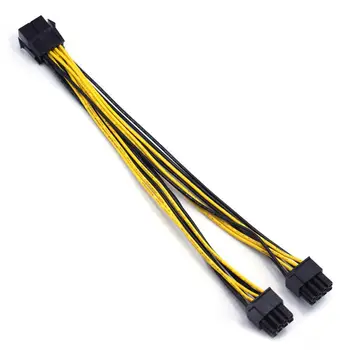 

22cm CPU 8Pin to Dual 6+2Pin Graphics Card Power Supply Adapter Converter Cable