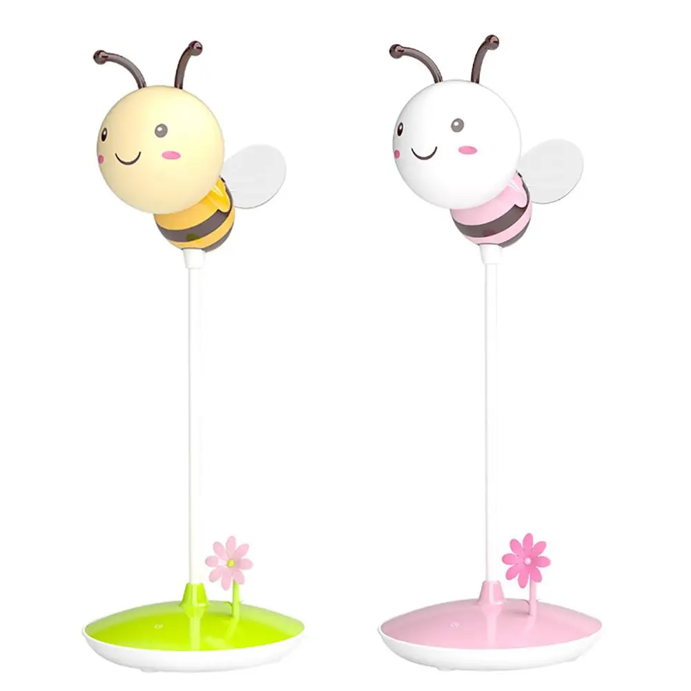 

High Quality Novel USB Charging Tap Control Lighting Adjustment Dimming Children Bedside Lamp Led Bee Cartoon Bee Lamp
