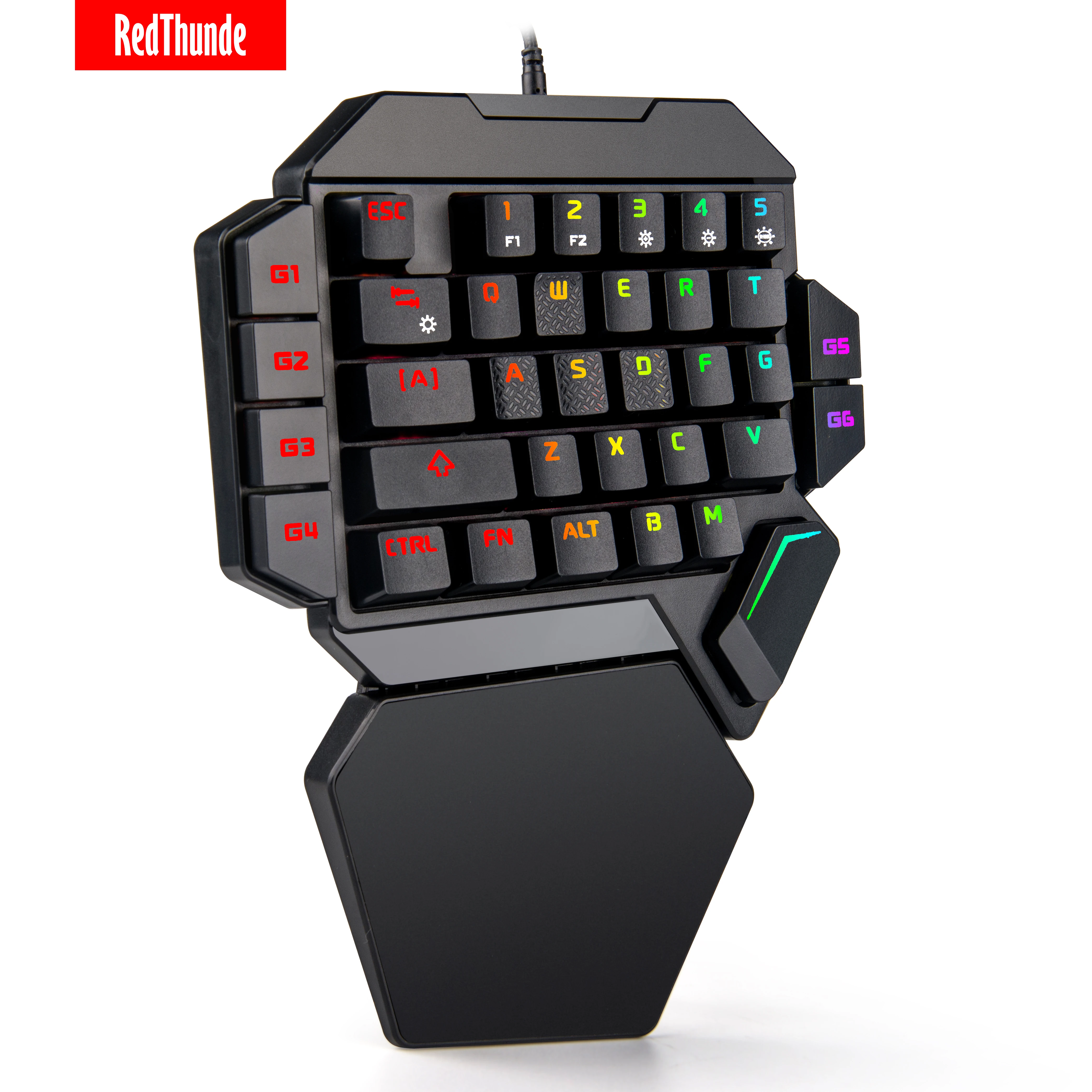 RedThunder One Handed Mechanical Keyboard RGB Backlit 35 Keys Portable Mini Keyboard Work for