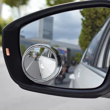 

2pcs Car Vehicle Blind Spot Dead Zone Mirror Rear View Small Round Mirror Auto Side 360 Wide field Rearview Black Silver