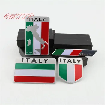 

3D Aluminum Italy car Sticker Italy Flag Car-styling accessories Emblem stickers For chevrolet skoda honda Auto Badge Decal