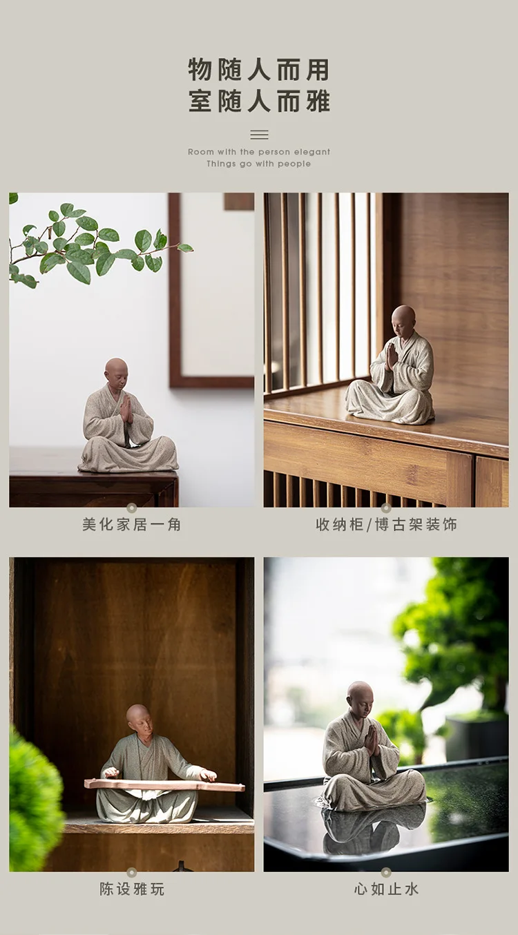 escultura figura, Zen meditação, Zen chinês