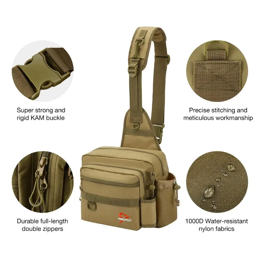  Piscifun Fishing Bag Multifunctional Fishing Tackle Bag Nylon Outdoor Water-resistant Sling Reel Lu - 4000214617518