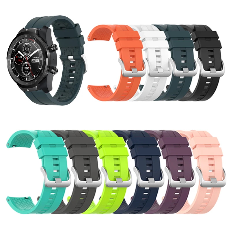 

Ремешок силиконовый 22 мм для часов Ticwatch Pro 3 E2 S2 GTX, сменный Браслет