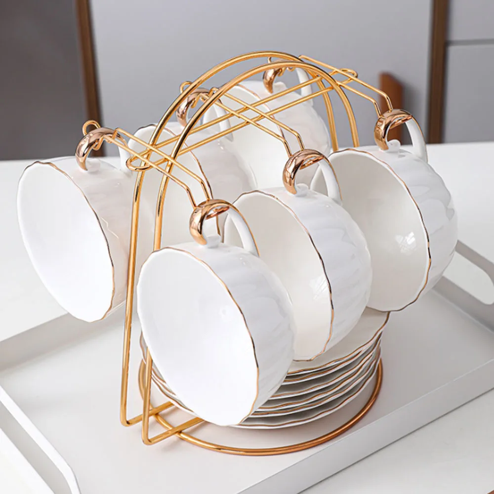 Tea Cups Display Stand Antirust Cups Holder Stainless Steel Drying Rack For Cups Dishes For