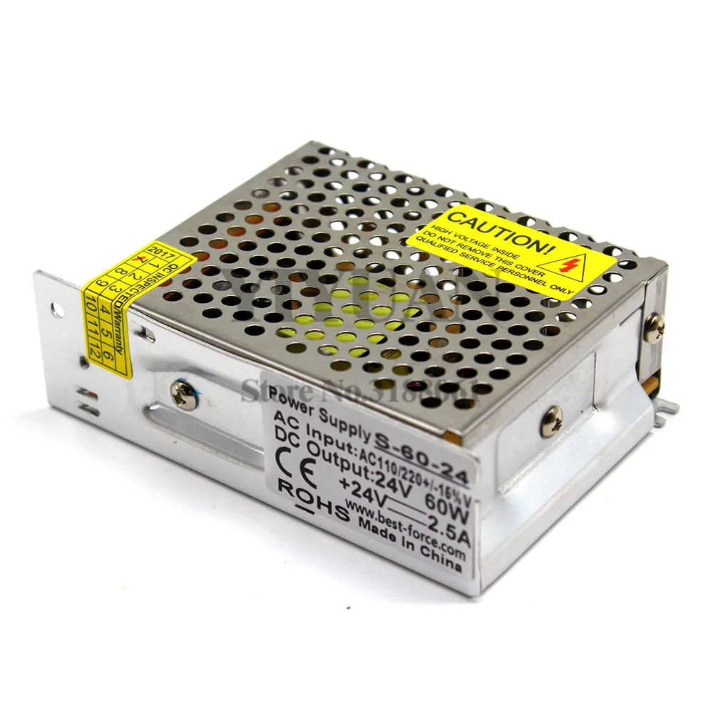 Переменный источник питания постоянного тока 24V 2.5A 60W переключатель переключения