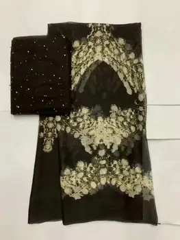 

pure silk fabric nigerian lace fabric 2020 tissu dentelle strass perle robe satin fabric african lace material women scarf 7yard