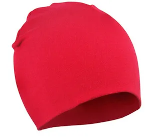 Сезон весна-осень; детская вязаная теплая хлопковая Шапка-бини для малышей; милая детская шапка для маленьких девочек и мальчиков - Цвет: Красный