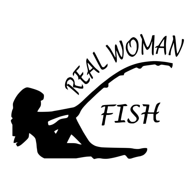 

Real Women Fish Bass Fishing Sticker Bass Lure Crank Bait Car Sticker Bumper Window Motorcycle Decal Cover Scratch KK16*12cm
