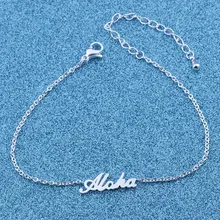 10 новых букв Aloha, браслет для мужчин и женщин, браслеты из нержавеющей стали, Гавайские поздравления, рождественские подарки, Bijoux femme