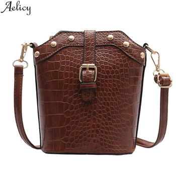 

Aelicy Fashion Handbags Fashion Ladies Solid Color Large Capacity Leather Shoulder Bag Female Buckle Messenger Bag New 2020