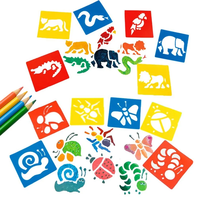 PP пластиковые трафареты для картин DIY моющиеся шаблоны для рисования для детей обучение ребенка Экологичная живопись трафарет