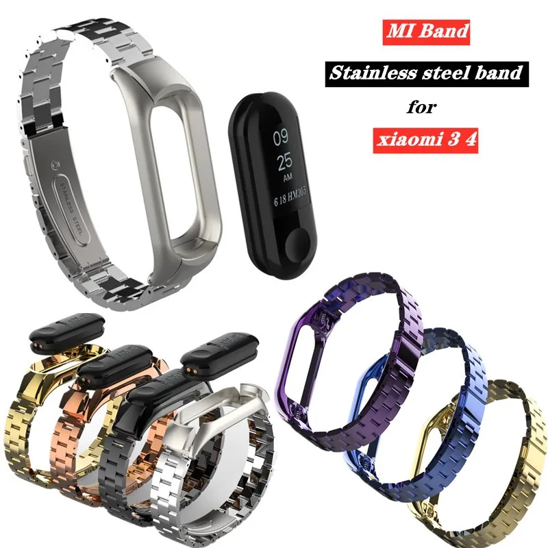 Сменный металлический браслет для Xiaomi Mi Band 4 из нержавеющей стали