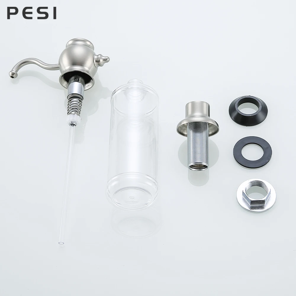 Detergent Liquid Soap Dispensers Hand Wash Dispenser Soap Pump Bottle For Kitchen Sink Liquid Kitchen Organize Brass & ABS
