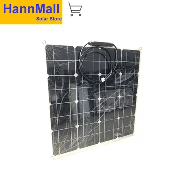 

HannMall 50W Solar Panel Mono Bendable Flexible for Travel & Boat & RV Solar Panel Portable high Quali