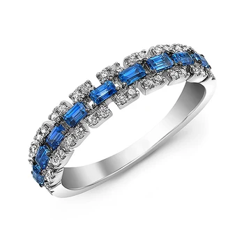 

Huitan Luxury Silver Color Blue&White Shiny Cubic Zircon Women Engagement Party Rings High Quality Elegant Girl Gift Trendy Ring