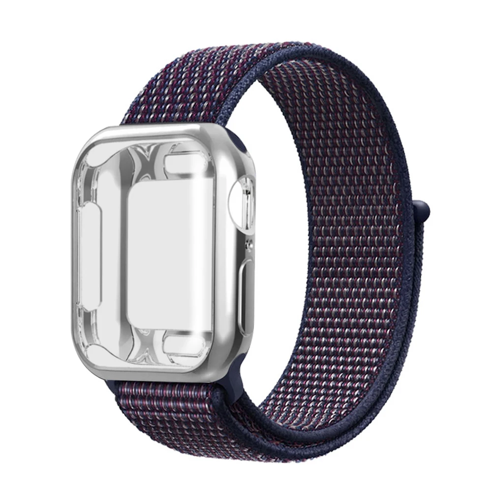 Для случая с нейлоновым ремешком Apple смотреть 5/4/3/2/1 42 мм 38 мм Pulseira Band для iwatch 40 мм 44 мм спортивный браслет - Цвет ремешка: Indigo blue