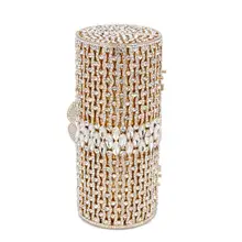 Золотой Серебряный клатч сумки цилиндрические женские вечерние сумки вечерние сумочки синие розовые банкетные сумки женские сумки на плечо SC978