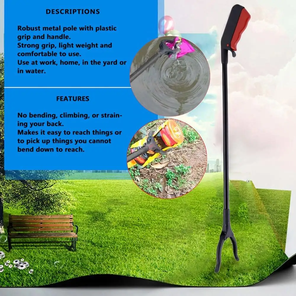 ¡Producto en oferta! Pinzas para recoger herramientas, pinzas de limpieza para saneamiento, pinzas para limpieza de basura, suministros de limpieza antideslizantes, pinzas sanitarias