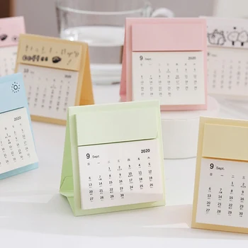 

Mini Desk Calendar 2020 2021 Creative Desktop Ornaments Decoration Portable Work Note Calendar New Year Plan Schedule