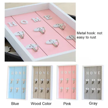 

Wall Mounted Key Holder Wooden Key Hanger with 6 Hook Wall Decorative Holder UND Sale