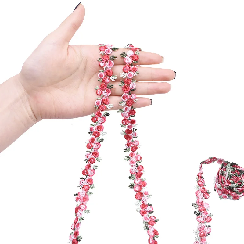 Flower Embroidered Lace Trim Ribbons Fabric Trim DIY Sewing Handmade Craft Materials Clothes Accessories Home Decoration 2Yards lace fabric lace ribbon lace garment accessories lace sewing supplies lace decoration lace accessories lace sewing accessories clothing accessories