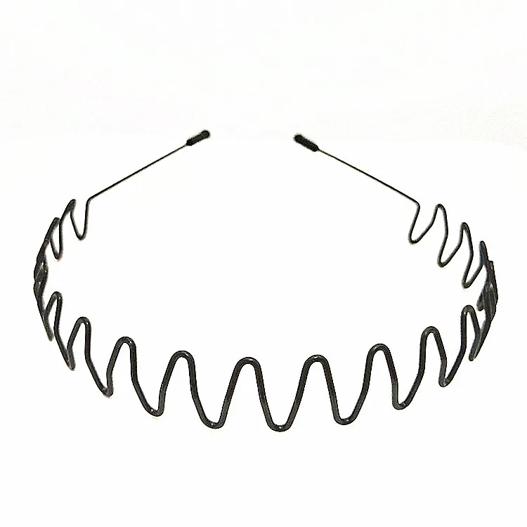 Крупнейший поставщик мужской и женский спортивный волнистый ободок для волос металлический черный ободок для волос